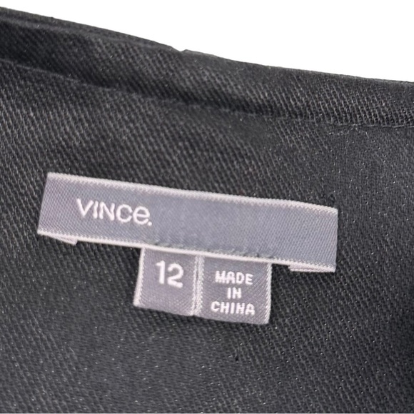 Vince genuine lamb leather sleeve jacket black coat asymmetric zip moto 12 - Picture 4 of 16